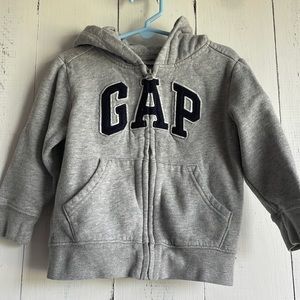 Gap Grey Letterman Zip up Hoodie